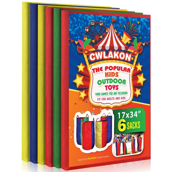 CWLAKON Outdoor Games, Potato Sack Race Bags for Kids Adults, Egg Spoon Relay Race, 3 Legged Race Bands, Birthday Party, Field Day Family Reunion Carnival Outside Yard Lawn Easter Fall Festival Games