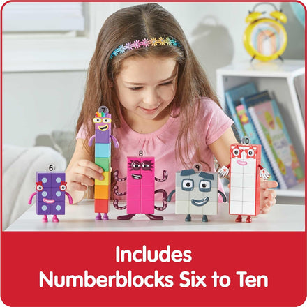 hand2mind Numberblocks Friends Six to Ten Figures, Cartoon Action Figure Set, Toy Figures, Play Figure Playsets, Small Figurines for Kids, Number Toys, Math Toys, Stocking Stuffers for Kids 3-5