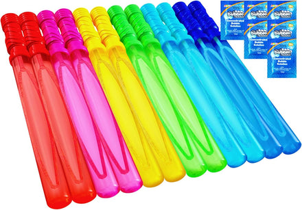 JOYIN 14.6’’ Big Bubble Wands for Kids, 6 PCS Bubble Wand with Refill Solution for Summer Toy Party Favor, Outdoors Toy Activity, Easter Basket Stuffers, Birthday Gift