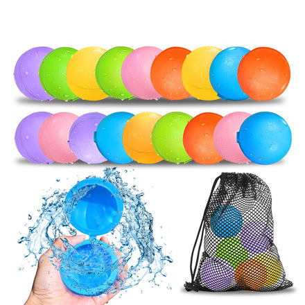 SOPPYCID 6PCS Reusable Water Balloons - Quick Fill Water Balls Toys For Toddler Age 4-8 - Refillable Magnetic Self-Sealing Water Splash Bomb For Summer Party Pool Outdoor Beach Toys for kids Age 8-12