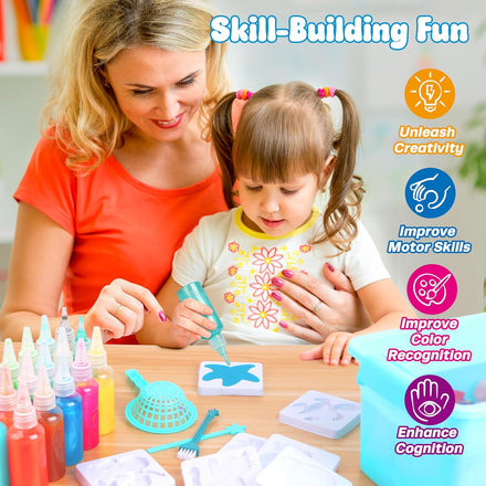 Mocoosy 20 Colors Magic Water Gel Kit for Kids, Aqua Fairy Water Elf Toy Kit with 20 Magic Gels & 16 Squishy Maker Molds, Squishy Making Kit Water Pets DIY STEM Toy Crafts Gifts for Boys Girls