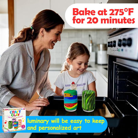 MHMYDIS Make Your Own Clay Luminaries - Arts and Crafts kit for Boys Girls and Teens Age 6 7 8 9 10 11 12 Year Old and up - Creative Clay Lantern Toys for 8-12 Year Olds