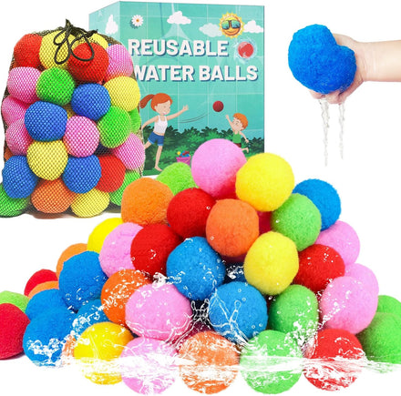 90 Pcs Reusable Water Balls, Reusable Water Balloons for Outdoor Toys and Games, Water Toys for Kids and Adults Boys and Girls - Summer Balls for Pool and Backyard Fun