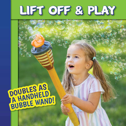 Tiki Torch Bubbler - Bubble Machine with Lights and Music, Bubble Blower and Wand, Rechargable Outdoor Toy for Kids Teens Adults, Includes 4oz Bubble Solution