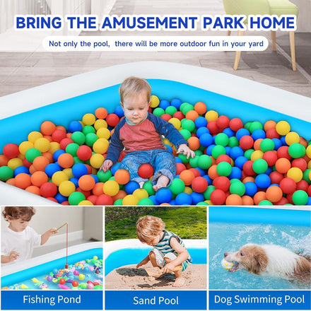 Nattork Inflatable Swimming Pool for Kids and Adults- 118" x 68" x 22" Family Full-Sized Blow Up Pools for kids -Thickened Durable Above Ground Swimming Pool Backyard Lawn, Indoor Outdoor Summer Party