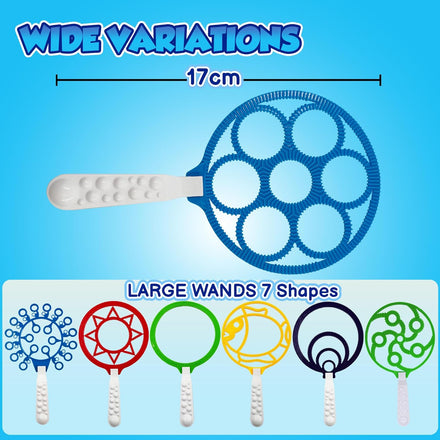 Giant Bubble Wands, Bubble Toys, Large Blowing Rings, Variety Shapes Set for Big Soap Bubbles, Includes Huge Bubble Mix Solution Kit 11 Pack, Summer Party, Park Beach Fun Activities