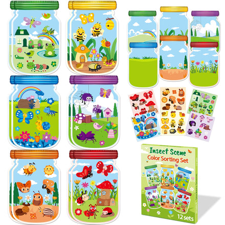 CY2SIDE Summer Beach Stickers - 12PCS Summer Drifting Bottles Sticker Art Craft for Kid Make Your Own Beach Sticker Scene with Pineapple Flamingo DIY Hawaii Party Game Class Fun Activities