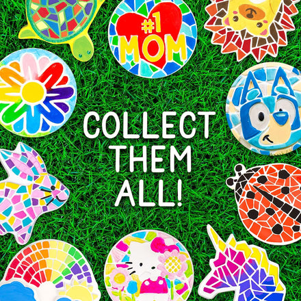 Bluey Paint Your Own Stepping Stone, Design 7 DIY Stone Art, Fun Kit for Kids, Less Mess Paintable Stones Art Set, Great Summer Activity Kids Ages 8, 9, 10, 11