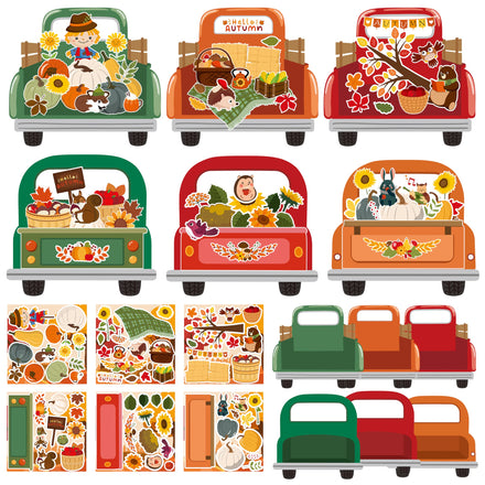 CY2SIDE Summer Beach Stickers - 12PCS Summer Drifting Bottles Sticker Art Craft for Kid Make Your Own Beach Sticker Scene with Pineapple Flamingo DIY Hawaii Party Game Class Fun Activities