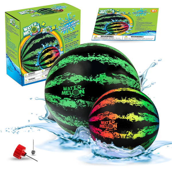 Watermelon Ball JR - Pool Toy for Underwater Games - Durable Ball for Pool Football, Basketball & Rugby - Perfect for Water Parties - Fun for Adults & Kids Alike - Fillable Pool Ball - Ages 6+