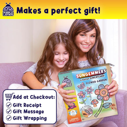 PURPLE LADYBUG SunGemmers Suncatcher Gem Art for Kids – Fun Summer Activity for Ages 6-12, Birthday Gift for Girls 6-8, 7-8, Arts & Crafts Activities, Window Diamond Art Kit