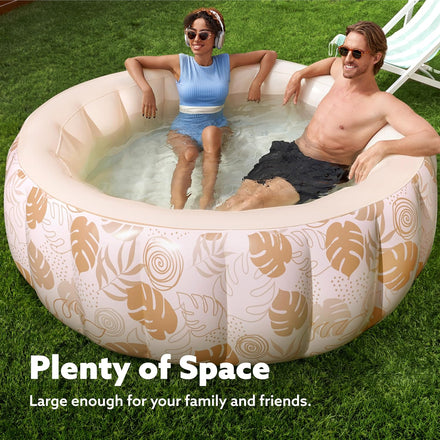 SLOOSH Inflatable Swimming Pool,5.5ft x 20 Inch Full-Sized Blow Up Durable Thickened Luxury Above Ground Family Pool with Comfortable Backrest for Summer Water Party Backyard Garden Lawn,Sandy