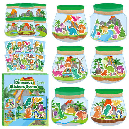 CY2SIDE Summer Beach Stickers - 12PCS Summer Drifting Bottles Sticker Art Craft for Kid Make Your Own Beach Sticker Scene with Pineapple Flamingo DIY Hawaii Party Game Class Fun Activities