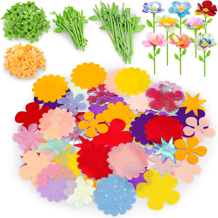 Fabric Flower Bouquets Toys, DIY Craft Kits Toys for Kids - Flowers Market Toy, Build Your Flower Bouquet, Arts & Crafts for 4 5 6 7 8 Year Toddler Girl, Educational Activity Preschool B-Day Gifts
