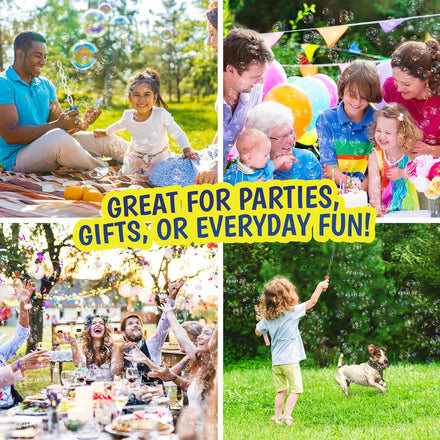 Sunny Days Entertainment Maxx Bubbles 4oz Bubble Wands – 6 Pack Bubble Wand Toy | Summer Fun, Outdoor Birthday Party Favors for Kids, 101799 Blue