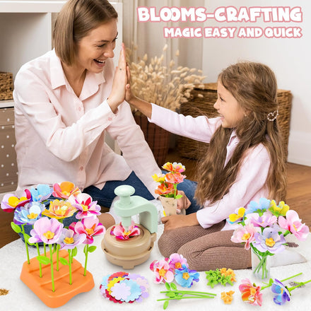 Fabric Flower Bouquets Toys, DIY Craft Kits Toys for Kids - Flowers Market Toy, Build Your Flower Bouquet, Arts & Crafts for 4 5 6 7 8 Year Toddler Girl, Educational Activity Preschool B-Day Gifts