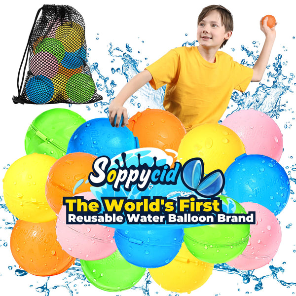 SOPPYCID 10PCS Reusable Water Balloons Quick Fill for Kids, Refillable Magnetic Water Balloons for Pool & Beach, Water Ball Toys for Summer Outdoor Games, Outside Activities