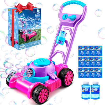 SLOOSH Bubble Lawn Mower Toddler Toys - Kids Bubble Machine Summer Outdoor Push Toy Games, Backyard Garden Outside Play Toddlers Preschool Boys Girls Birthday Gifts (Blue)