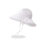 pureborn Baby Boy Girl Sun Hat UPF 50+ Flap Bucket Hat Swim Cap Beach Hat for Infant Boy Girl 0-3 Months White