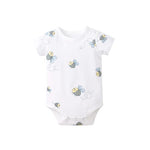 pureborn 2-Pack Unisex Baby Bodysuits Twins Short Sleeve Cotton Bodysuit for Infant Boys Girls 0-3 Months Honey Bee