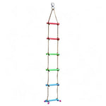 Rainbow Craft 6.6FT Climbing Rope Ladder Ninja Ladder for Kids - Kids Ninja Warrior Obstacle Course Accessories - Ninja Warrior Slackline Ladder, Playground Ninja Obstacles Swing Rope Ladder
