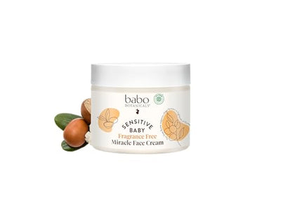 Babo Botanicals Sensitive Baby Miracle Face Cream on a white background