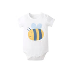 pureborn 2-Pack Unisex Baby Bodysuits Twins Short Sleeve Cotton Bodysuit for Infant Boys Girls 0-3 Months Honey Bee