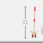 Award Winning Hape Butterfly Wooden Push and Pull Walking Toy, L: 6.3, W: 5.8, H: 22.2 inch, Red