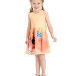 Disney Princess Toddler Girl Dress Moana Character Print Casual Sundress Sleeveless Summer Outfit School Holiday Clothes Orange 3T