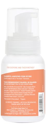 Earth Mama Sweet Orange Baby Liquid Wash Foaming Hand Soap, Organic All Purpose Body Wash for Sensitive Skin, Castile Soap with Coconut Oil, Shea Butter, Calendula, & Aloe, 5.3 fl oz