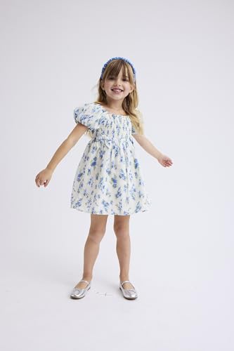 The Children's Place,Baby-Girls,and Toddler Puff Sleeve DressFloral Blue Bows,5 Years
