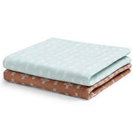 Delta Children 100% Organic Jersey Cotton Baby Receiving Blankets for Girls and Boys – 30x40 Inches - GOTS Certified (Pack of 2), Neutral Boho