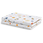 Delta Children 100% Cotton Flannel Baby Receiving Blankets for Girls and Boys – 30x30 Inches (Pack of 2), Space Exploration