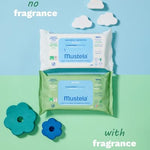 Mustela Baby Home Compostable Cleansing Wipes - Natural Avocado - For Face, Body & Diaper Area - Lightly Fragranced - 99% ingredients of natural origin & plant-based fibers - All skin types - 60 ct.