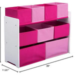 Delta Children Deluxe Multi-Bin Toy Organizer with Storage Bins, White/Pink Bins