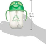 Amazon Brand - Mama Bear Silicone Weighted Straw Sippy Cup, 9 Ounces, Pack of 2, Blue/Green