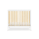 Delta Children Mia Portable Folding Mini Crib with 1.5-Inch Mattress - Greenguard Gold Certified, Bianca White/Natural