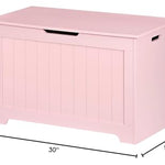 Saicool Wooden Storage Chest,30/40 Inch Storage Trunk w/2 Safety Hinges, Storage Bench, Modern Lift Top Chest Box Organizer (Pink, 30 L x 15.7 W x19 H Inch)