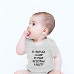 CBTwear If I Refuse To Nap Is That Resisting Baby Bodysuit Adorable Boy Girl Romper Clothing (6 Months, Heather Grey)