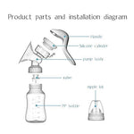 Elfzone Manual Breast Pump - Adjustable Suction Silicone Hand Pump Breastfeeding, Small Portable Manual Breast Milk Catcher Baby Feeding Pumps & Accessories, White, Mother’s Day Gifts