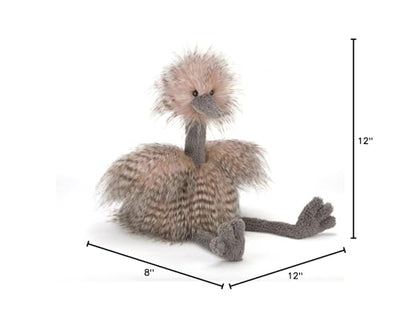 Jellycat Mad Pet Odette Ostrich Stuffed Animal, 17 inches - Bird Plush Toy - Classic Children's Gift