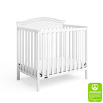 Graco Stella 4-in-1 Convertible Mini Crib with Bonus Mattress – Includes Bonus 2.75 Inch Thick Mattress with Water-Resistant Cover, Converts to Twin Bed, Ideal Crib for Small Spaces (White)