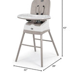 Chicco Stack Hi-Lo 6-in-1 Multi-Use Convertible High Chair, Reclines for Babies and Toddlers, Easy-Clean Baby High Chair Booster Toddler Seat Combo | Sand/Beige