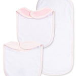 Little Me Clothes for Baby Girls' 100% Cotton 3-Piece Dream Floral Bib and Burp Set, 2 Bibs and 1 Shoulder Wrap