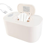 Plplaaoo Baby Wipe Warmer – Baby Wet Wipes Dispenser with Temperature Display, USB Powered Diaper Wipe Warmer for Newborn, Keeps Wipes Warm and Moist (White)