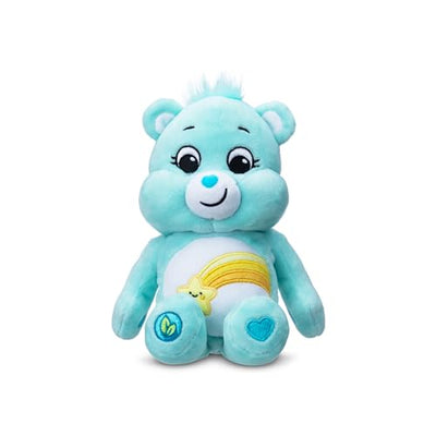 Plush toy bear with a rainbow design on a white background
