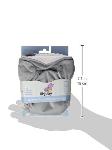 Kanga Care Lil Joey Newborn All in One AIO Cloth Diaper (2pk) Platinum 4-12lbs