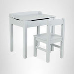 Melissa & Doug Wooden Lift-Top Desk & Chair - Gray , Grey