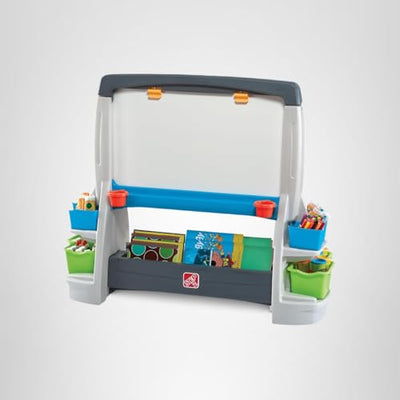 Step2 Jumbo Art Easel, Kids Art Activity Table, Double-Sided Dry Erase and Chalkboard, Storage Bins and Trays, For Toddlers and Preschoolers Ages 3+ Years Old