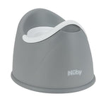 Nuby Beginner's Potty Training Seat - Removable Bowl and Integrated Splash Guard - 9+ Months - Gray